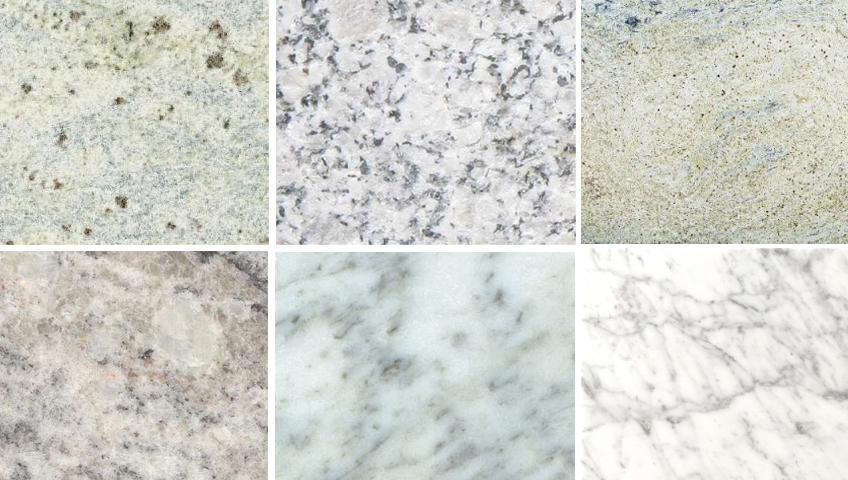 granite, marble and quartz